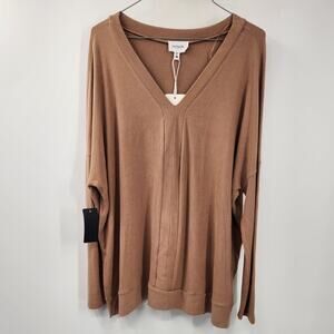 Heyson Long Sleeve Ribbed Top Womens Size Medium M *NWT